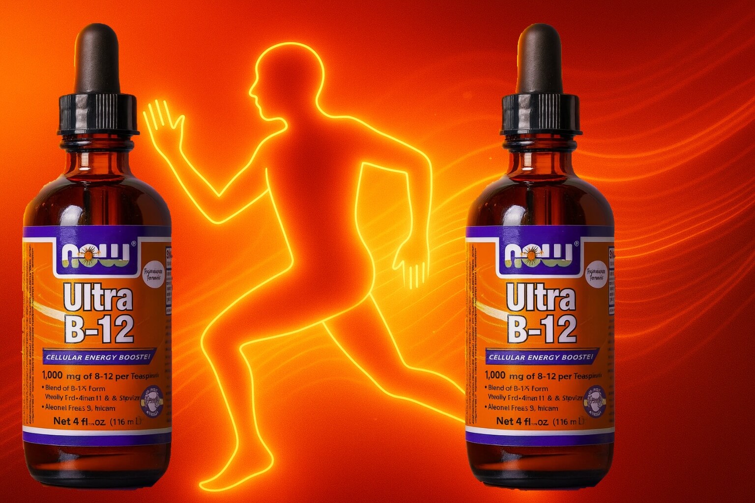 Banniere de la vitamine ultra liquid b12 nowfoods pour l&#039;energie